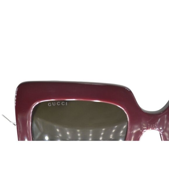 Gucci Oversized Square Sunglasses Burgundy Frame & Case Unisex- LT3189 - Picture 10 of 11